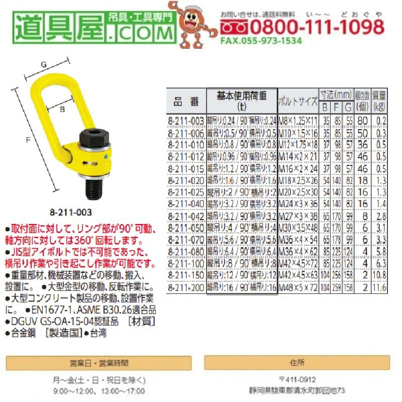 YOKE リフティングポイント M36X4X54 5.6TON : 道具屋.com - 通販 