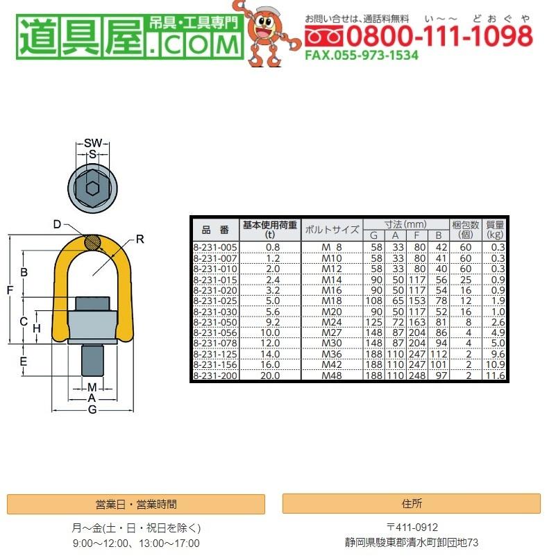 YOKE イエロー アンカーポイント M30 12TON : 道具屋.com - 通販