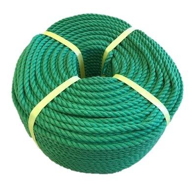 ポリエステルスパンロープ　緑色　径５ｍｍ　長さ２００メートル巻き