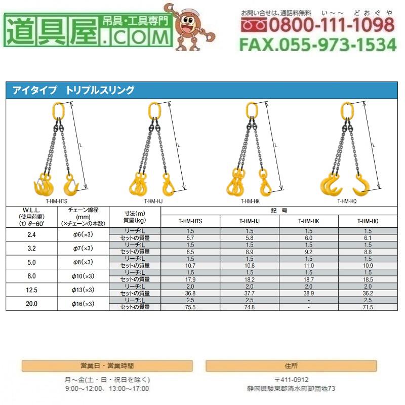 キトー　アイタイプ　トリプルスリング　使用荷重12.5T