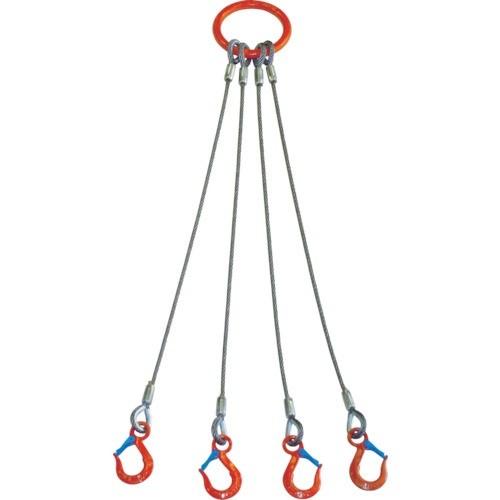 4本吊　ワイヤスリング　ワイヤ径8.0mm　基本使用荷重1.25T用　有効リーチ2.0m｜dougu-ya