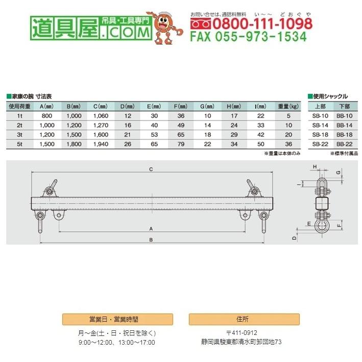 オーザック 家康の腕 軽量吊り天秤 使用荷重5T 本体のみ : 道具屋.com