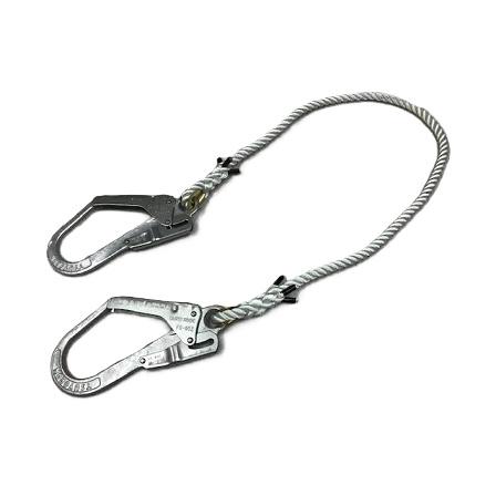 ナイロン 白色 荷揚げ用ロープ 両端大口径フック付 径16mm 長さ20m