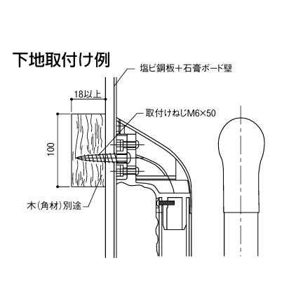 ナカ工業　ニューソフトハンド P-34NＶ I型　P34NV-800-09　サイズ：φ34×800mm　1個　色：グレイッシュホワイト【代引き不可】_2