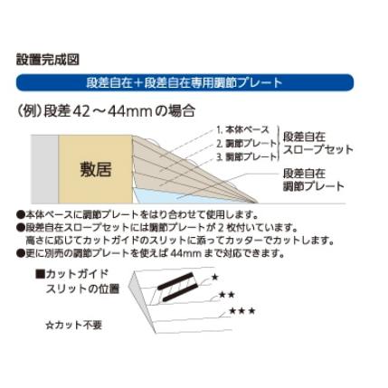 段差自在スロープ 段差自在スロープセット H12〜34×D100×W800mm WB4207