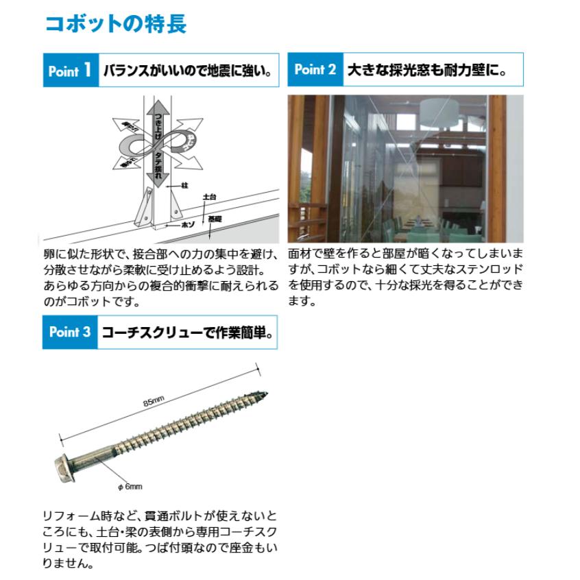 コボット 本体・接続金具セット 耐震補強金物 ※ロッド別売 国元商会 