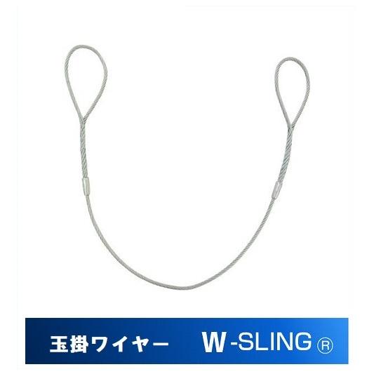 Wスリング 玉掛ワイヤー 径6mm×長2.0m JIS規格ワイヤーロープ使用