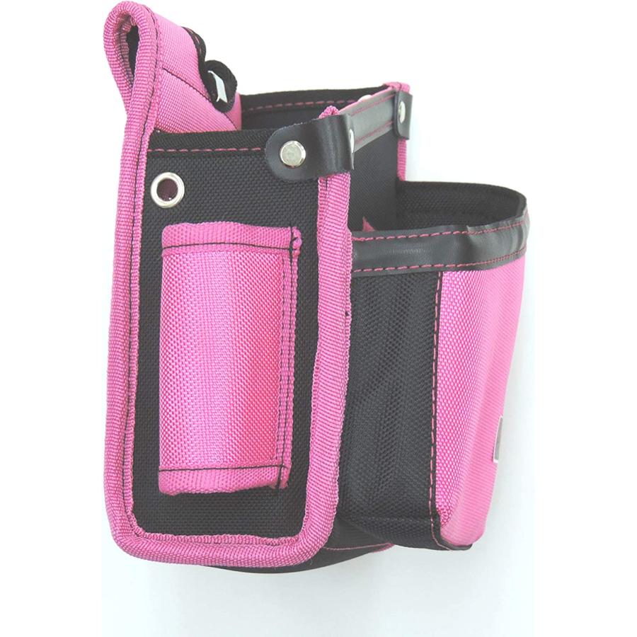 □K-N ピンク/ブラック ナイロン生地 腰袋 ウエストバック KWS-14P