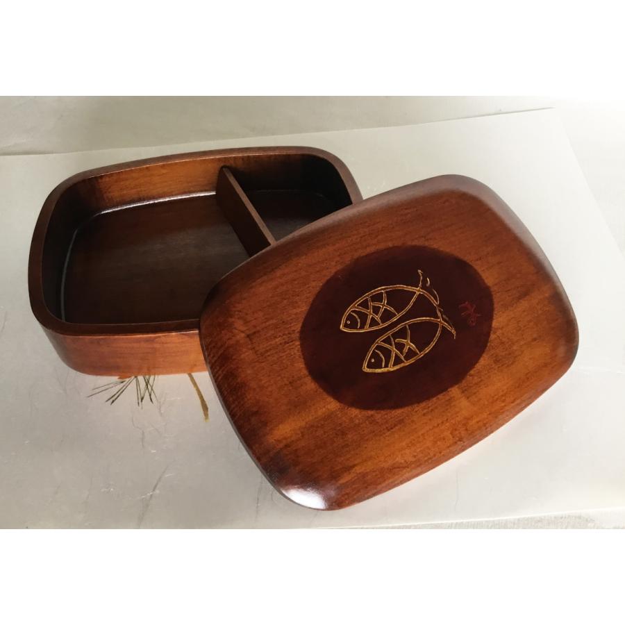 弁当箱 木製 本漆塗 後藤塗 二段小判弁当 18cm 内すり漆 香川漆器
