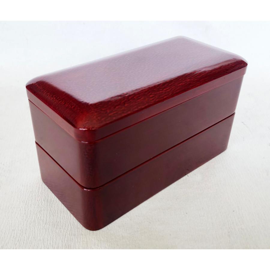 弁当箱 木製 本漆塗 後藤塗 二段角長弁当 5.5寸 16.5cm 内すり漆 国産