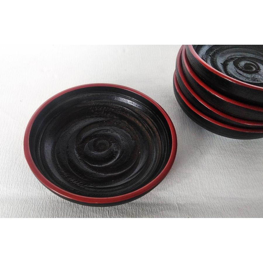 多用皿 漆塗 象谷渕朱 5枚 取皿 4寸 12ｃｍ 木製 讃岐漆器 銘々皿 国産 木製 茶托 漆塗り 象谷塗 渕朱 多用 小皿 10.5cm 香川漆器