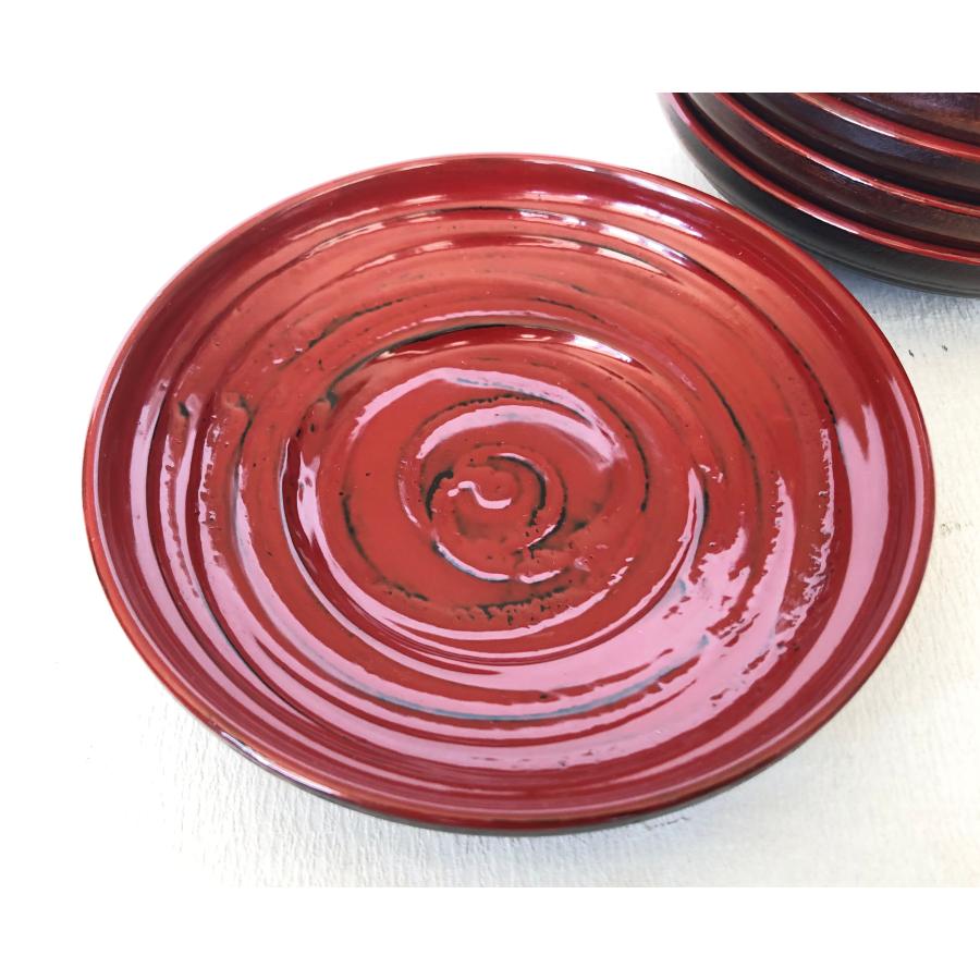 国産 木製 茶托 漆塗り 象谷彫 根来塗茶托 4寸 12cm 香川漆器 象刻