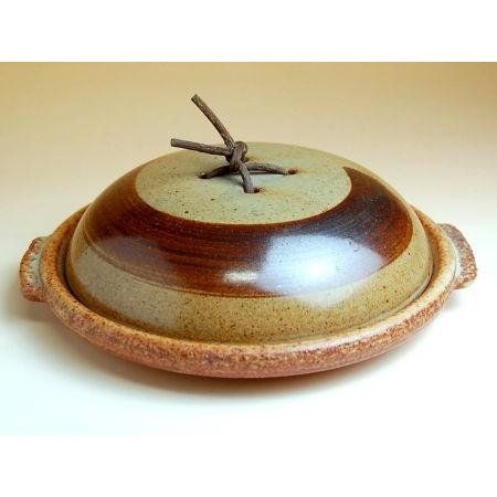 有田焼 刷毛目 21.7㎝ 陶板土鍋 （蒸し物、焼物用）平兵衛窯 土鍋 伊賀焼