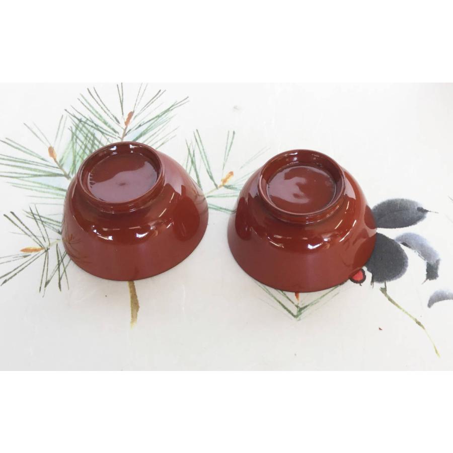 盃 鶴亀絵入り 夫婦 ペア杯 木製 漆塗り 漆器 木箱入 酒器 お正月