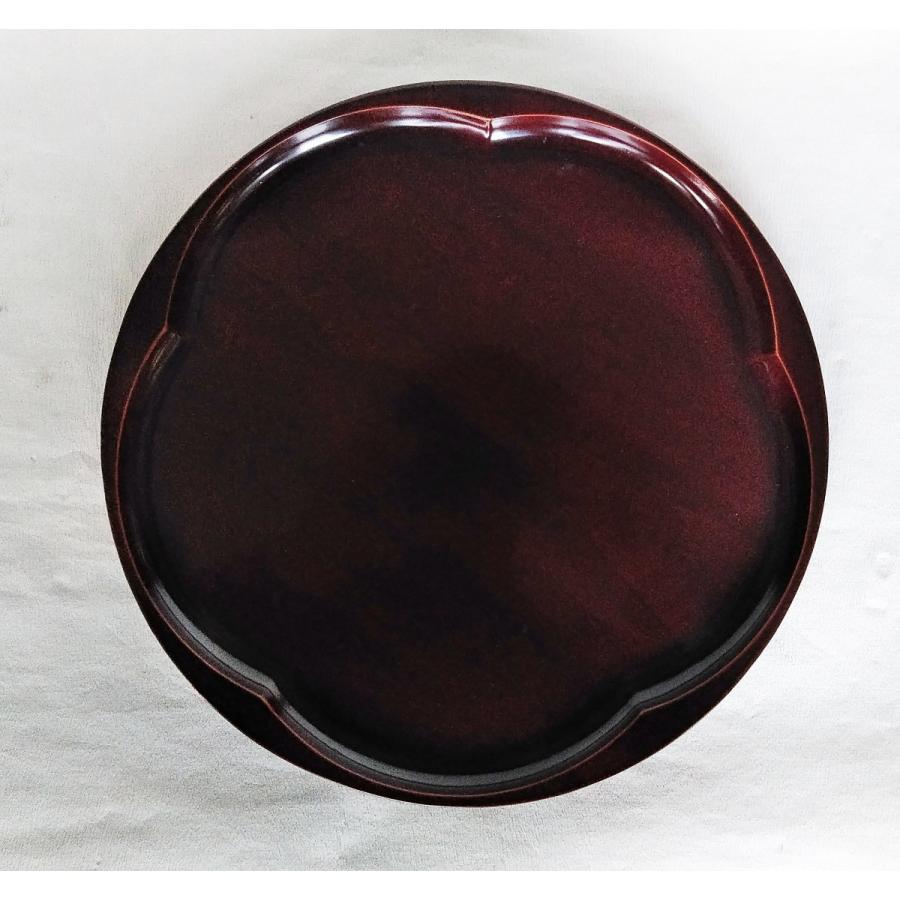 A］ABS木目脇取盆 黒天朱 尺5寸(お盆(正角・長