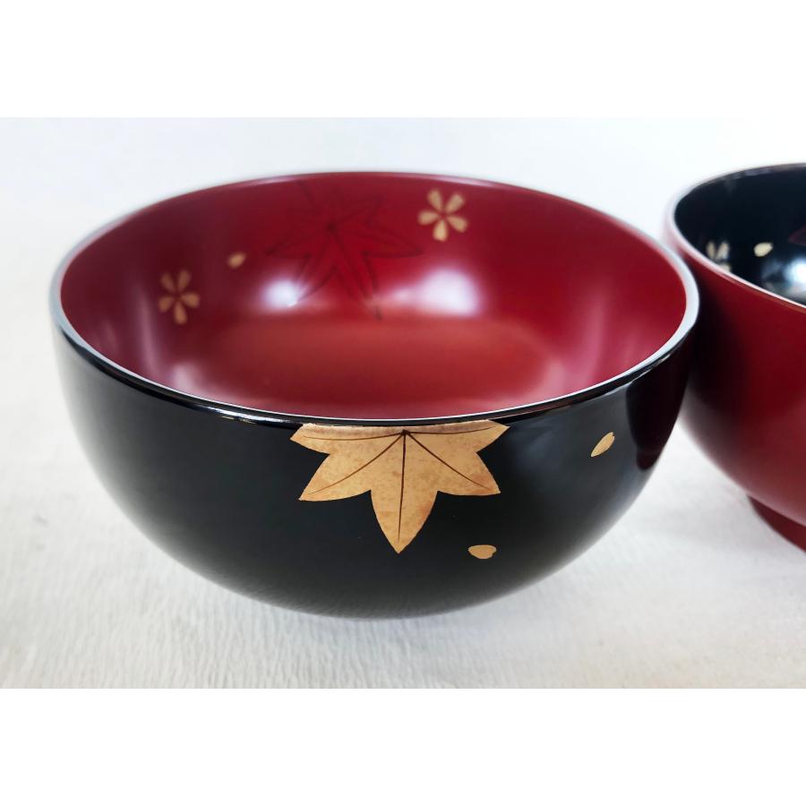 汁椀 吸物椀 漆器 春秋蒔絵汁椀 夫婦ペアー 朱黒 漆塗り 木製 汁椀 吸物椀 漆器 春秋蒔絵汁椀 夫婦ペアー 朱黒 漆塗り 木製