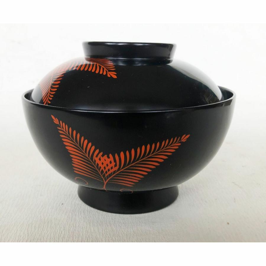 煮物椀 朱蔦唐草見返しつた蒔絵 丸型 黒塗 漆塗 5客 在庫整理 雑煮椀 