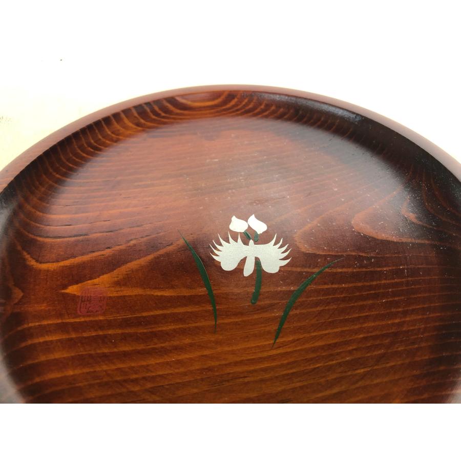 芸術品❀丸盆トレー❀ お盆 漆塗り 讃岐漆器（箱つき） 漆器 盆