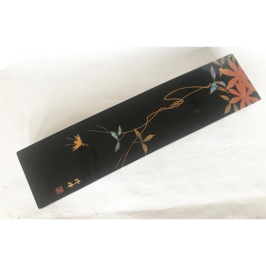 短冊箱 漆器 漆塗 木製 蒔絵 鉄線に鈴虫蒔絵 桜井漆器 伝統工芸士 渡辺