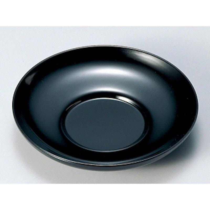木製 茶托 茶たく 4.5寸 だるま型 5枚組 黒塗り 漆塗り 桜井塗り 