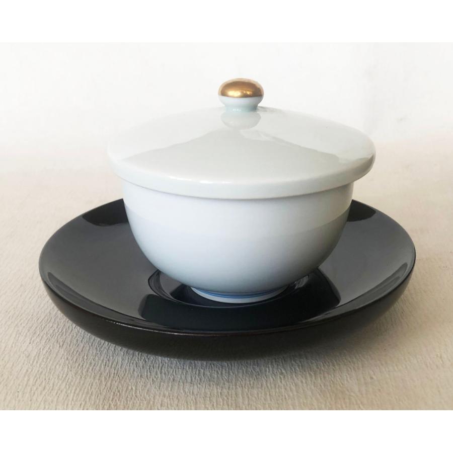木製 茶托 茶たく 4.5寸 だるま型 5枚組 黒塗り 漆塗り 桜井塗り 