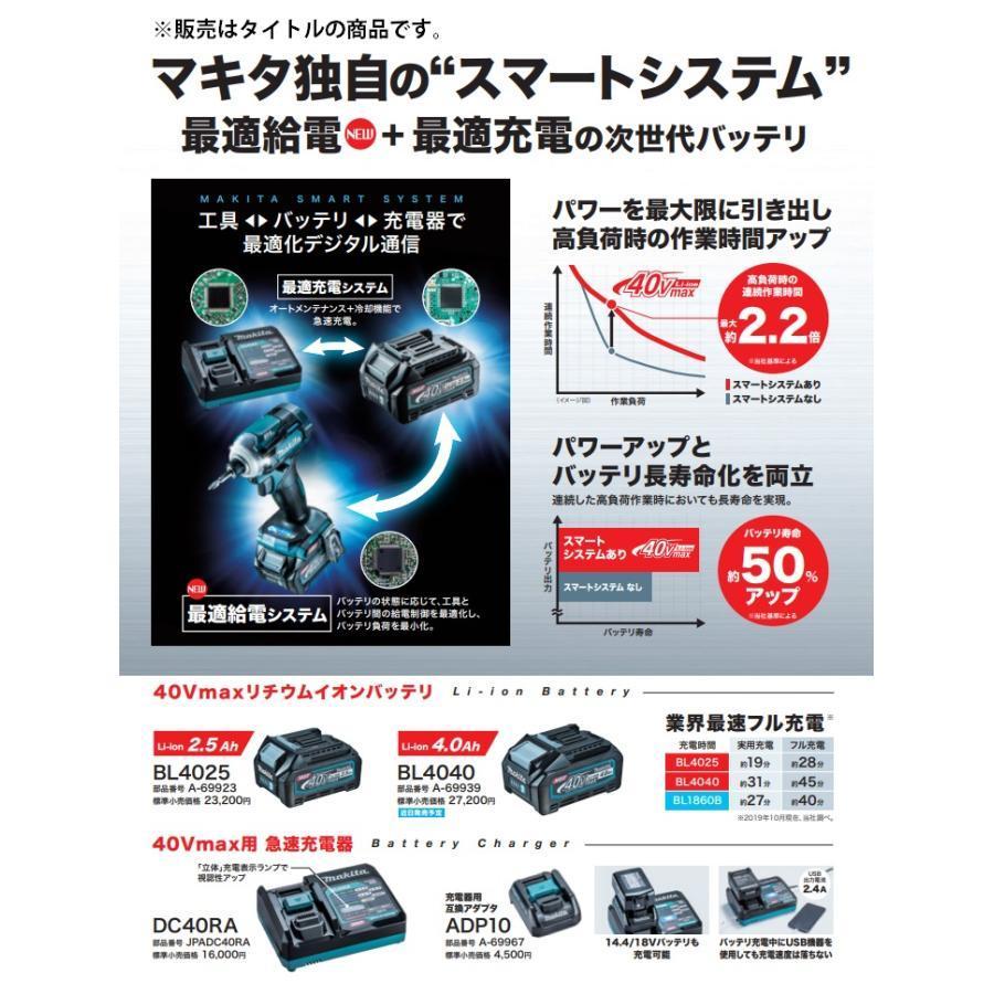 マキタ40V充電器DC40RA+バッテリBL4025、1個