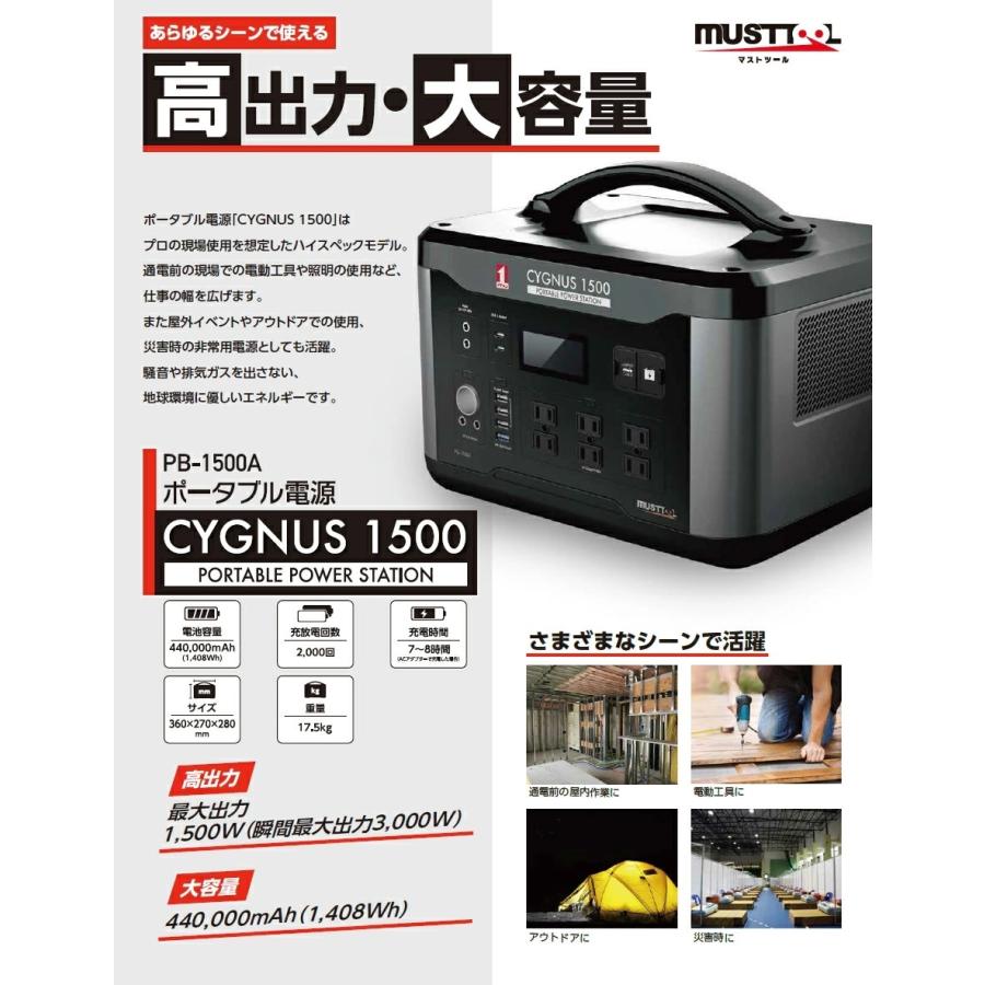 CYGNUS 1500 イチネンMTM PB-1500A ポータブル電源 : どうぐ屋 Yahoo 