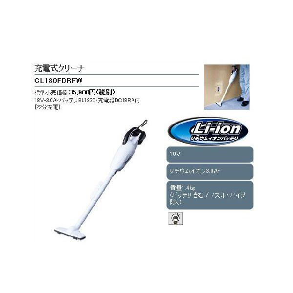 マキタ 充電式 クリ-ナ- カプセル式 CL180FDZW 充電器 DC18RF バッテリ- BL1830B 18.0Vの画像