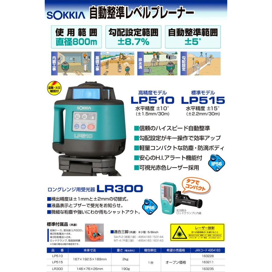 ソキア LP515 勾配機能 最新型レベルプレーナ フルセット 受光器
