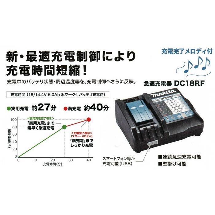 DC18RF マキタ スライド式充電器 BL1430B BL1830B等の充電に 純正品
