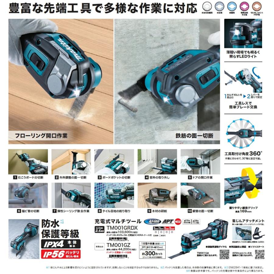 在庫ありTM001GZ マキタ 40V 充電式マルチツール 専用ケ−ス付
