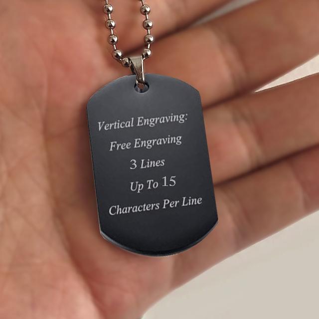 オリジナル刻印シリーズ ドッグタグ ブラック 片面 受注生産 あなたの