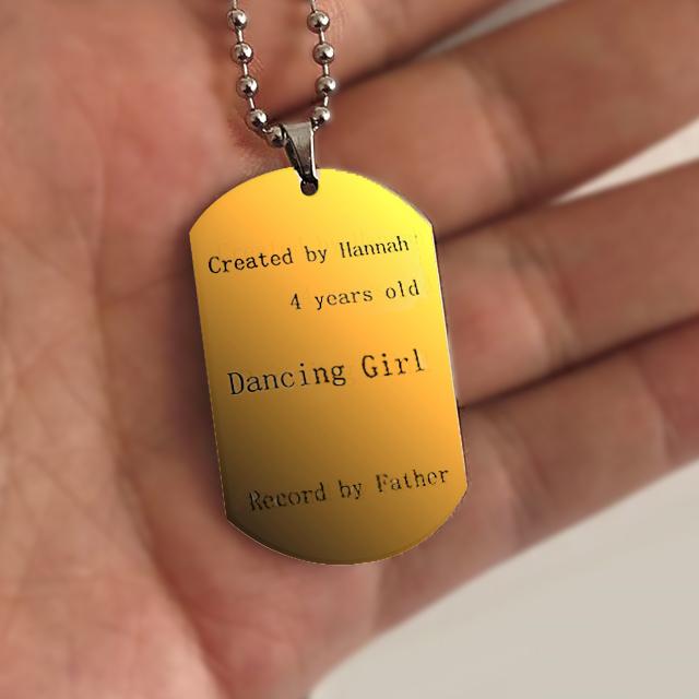 オリジナル刻印シリーズ ドッグタグ ゴールド 片面 受注生産 あなたの