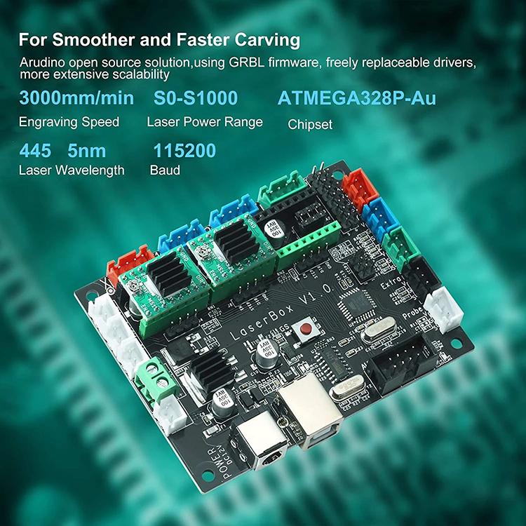 半導体レーザー加工機 AtomStack A5PRO レーザーパワー5.5w焦点集中力UP型 彫刻＆カット 木/皮革/紙/樹脂/金属/石/陶器/ガラス/食品に彫刻可 正規販売許可店の画像