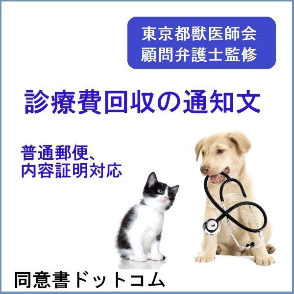 診療費回収の通知文（普通郵便・内容証明用２種セット）