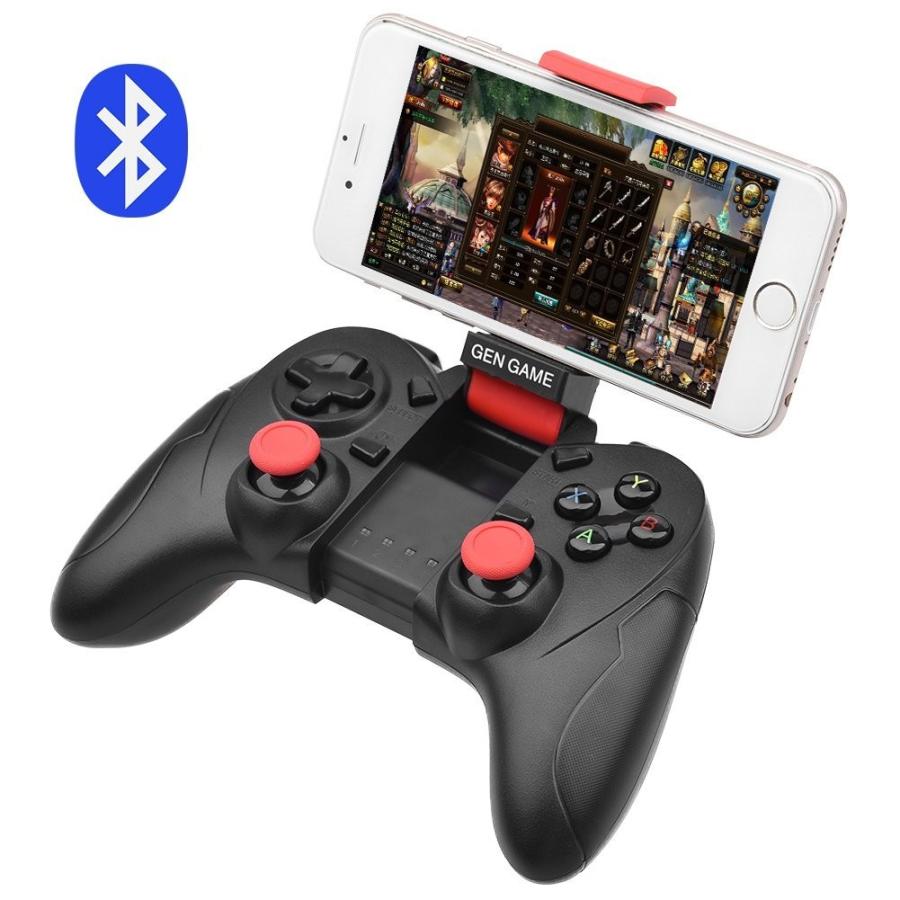 ALLCACA　ゲームパッド 　Bluetooth ゲームコントローラー　ワイヤレス　iPhone Android Windows スマホ/タブレット端末対応　無線　振動　ブラック｜doumotosyouten｜02