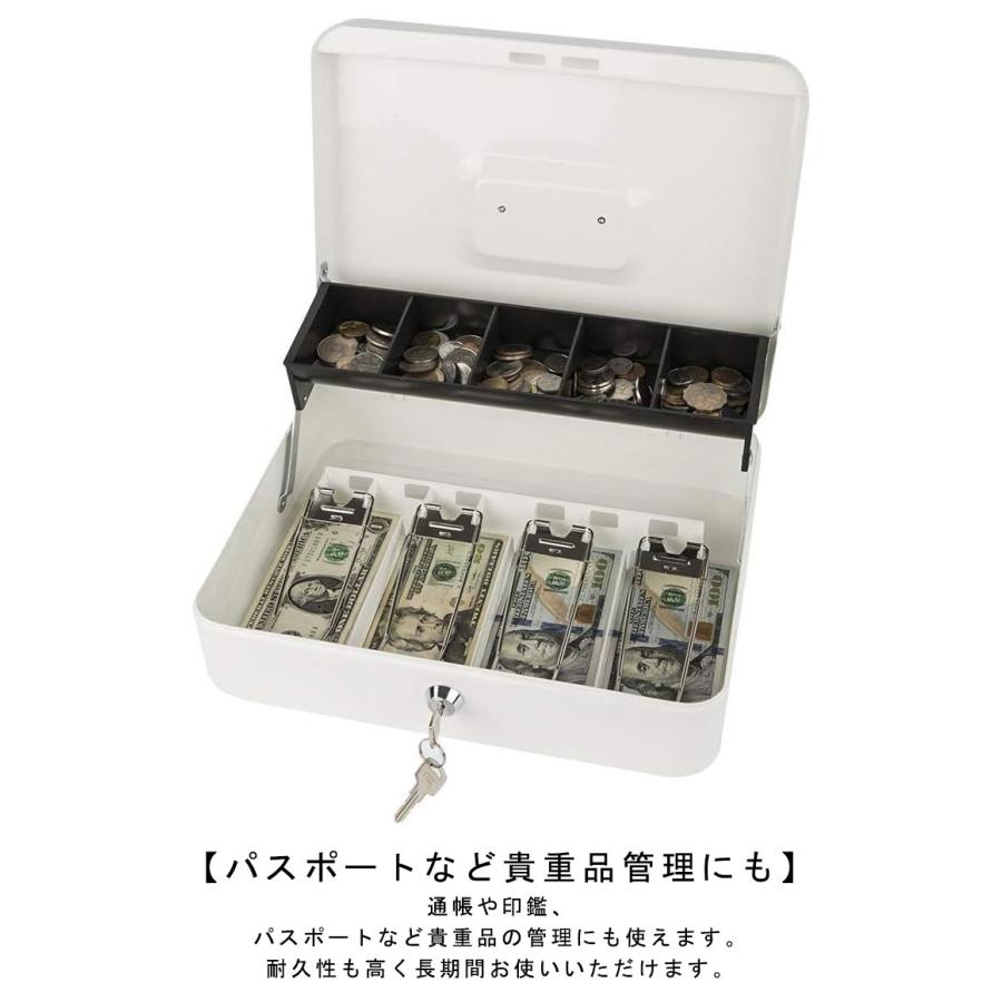 INDEPENDENT スチール製 キャッシュボックス 鍵付き 鍵付き 手提げ金庫 スチール製 キャッシュボックス 小型 キャッシュ