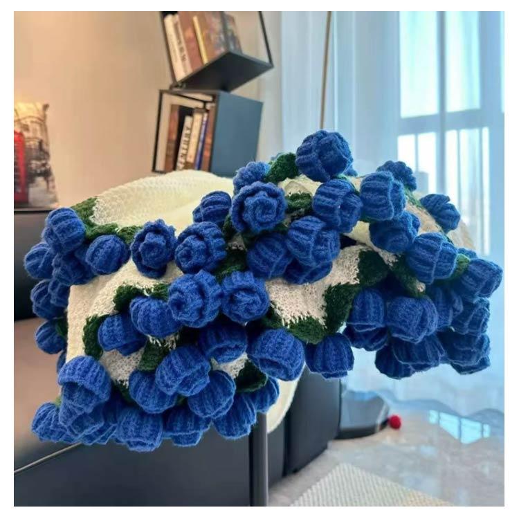 花束ブランケット 直径60cm かぎ針編み フラワーブランケッ 洗える DIY