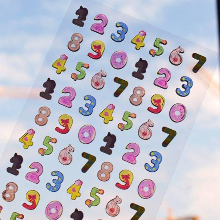 シール ボンボンドロップシール 日記 ステッカー 数字 イニシャル 手紙