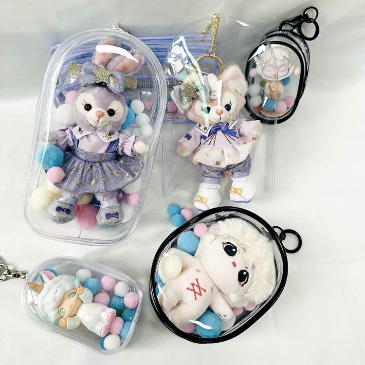 ぬいポーチ 透明 推し活グッズ ぬいぐるみ収納ケース 2個セット