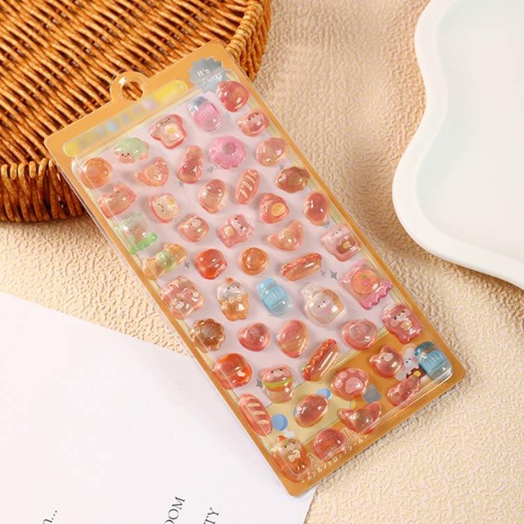 ステッカー ぷくぷくシール シールシート 3D 果物 食べ物 パン