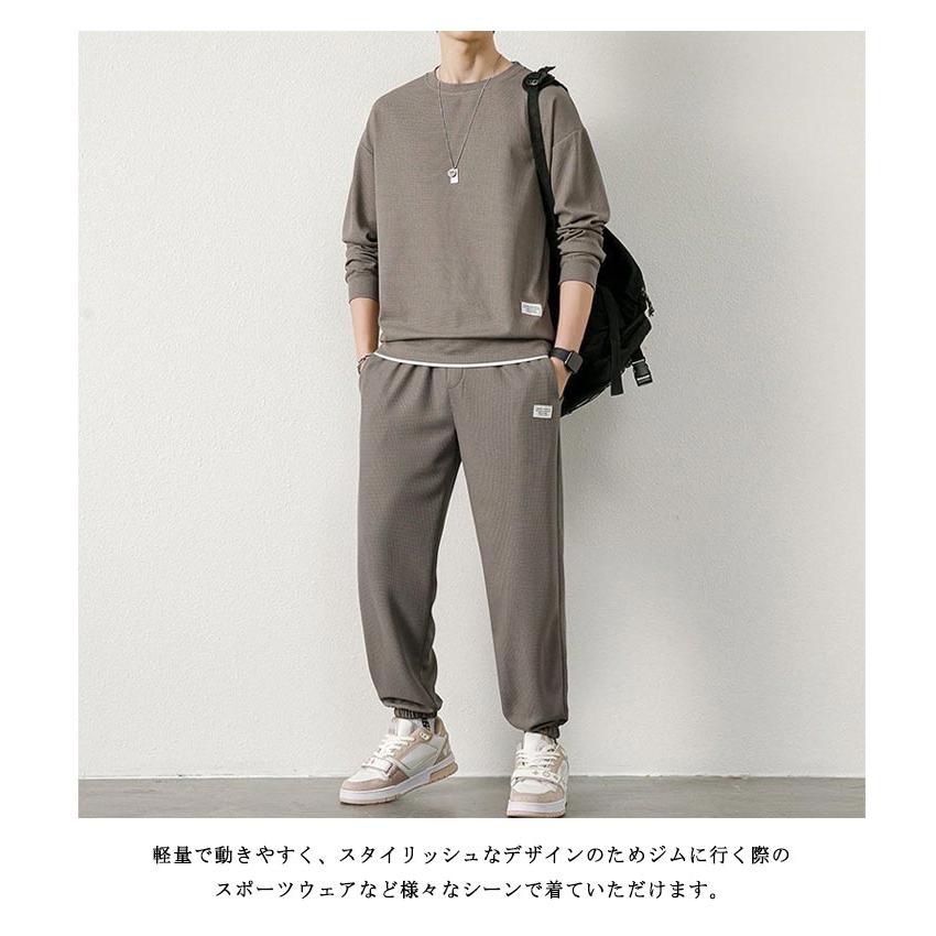 スエット メンズ ジャージ レイヤード風 セットアップ 春服 パーカー