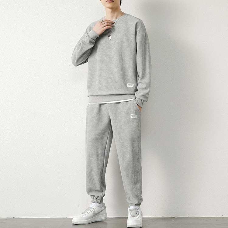 スエット メンズ ジャージ レイヤード風 セットアップ 春服 パーカー