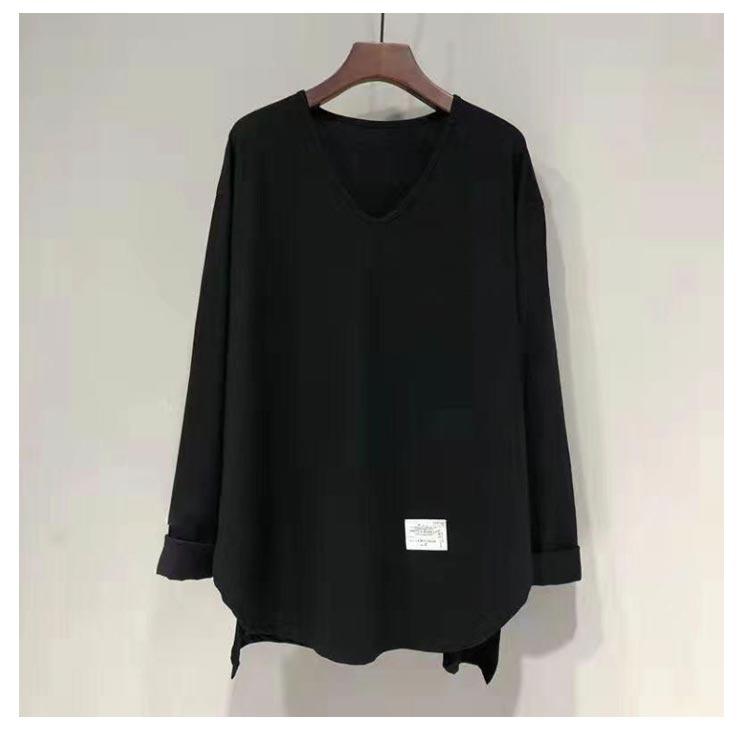 長袖 ロンT 長め チュニック カットソー 白 Tシャツ トップス 重ね着