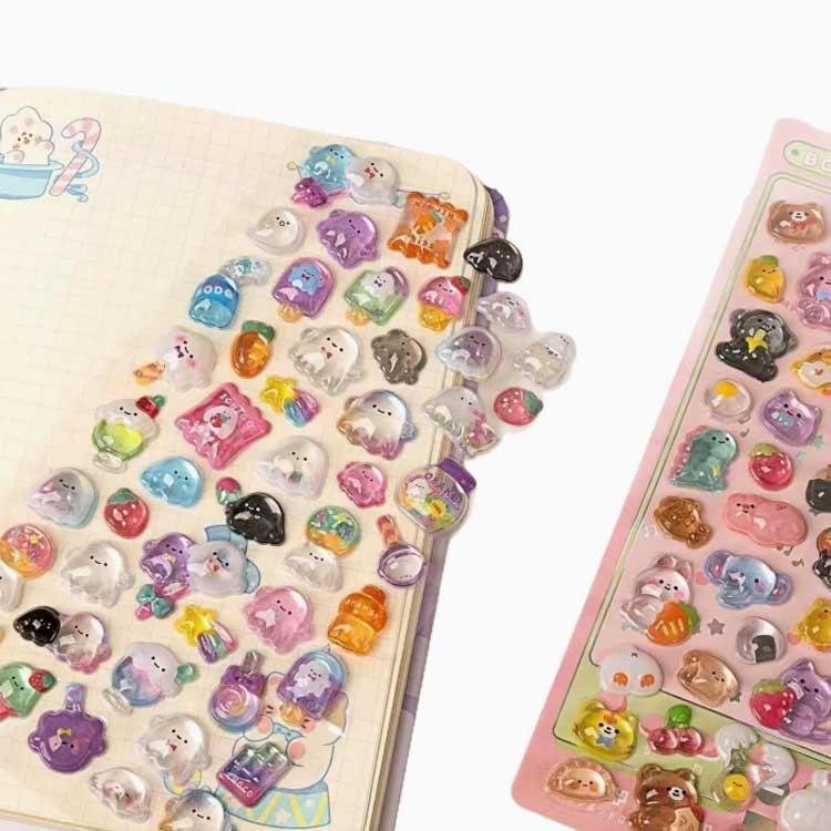 可愛い DIY用 デコ 20枚セット ぷくぷくシール 3D立体 装飾用