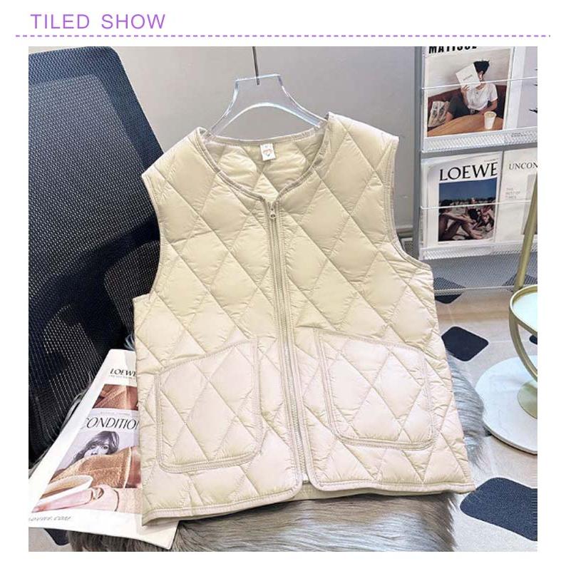 防寒 キルトベスト トップス Vネック レディース キルティング