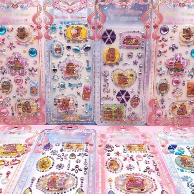 12枚セット】ウォーターシール シャカシャカシール ぷっくりシール 3D