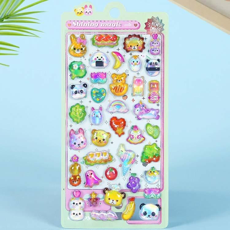 激安　キャラクター シール　ご褒美シール　　ぷっくりシール　立体シール ぷくぷくシール ごほうびシール 立体シール 3dシール 6枚セット