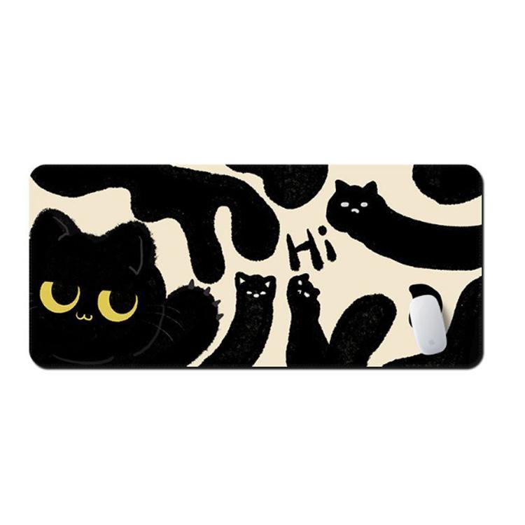 キーボード マウスパッド 大型 マウス用 大きい マット おしゃれ 黒猫