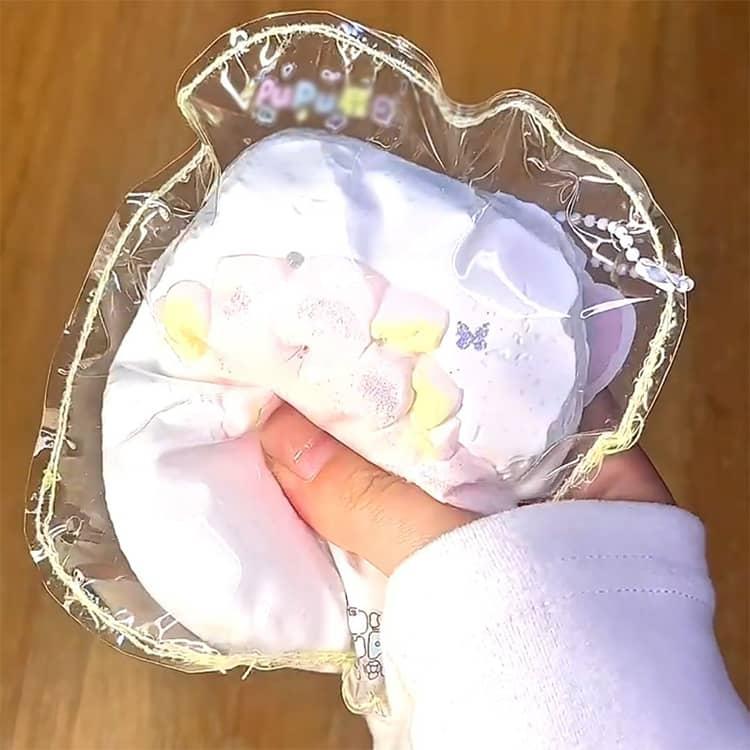 ぷにぷに メロジョイ スクイーズ おもちゃ 桜 低反発 大福 プッシュ